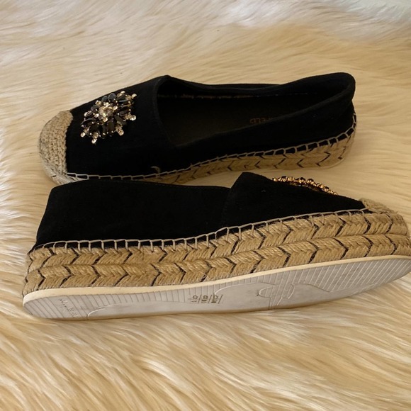 Karl Lagerfeld Paris Anja Espadrille Flats Black 9M - Picture 5 of 12